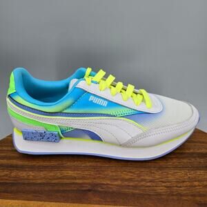Puma Future Rider Youth Boys 6 Airbrush White Lace Up Low Top Athletic Sneakers